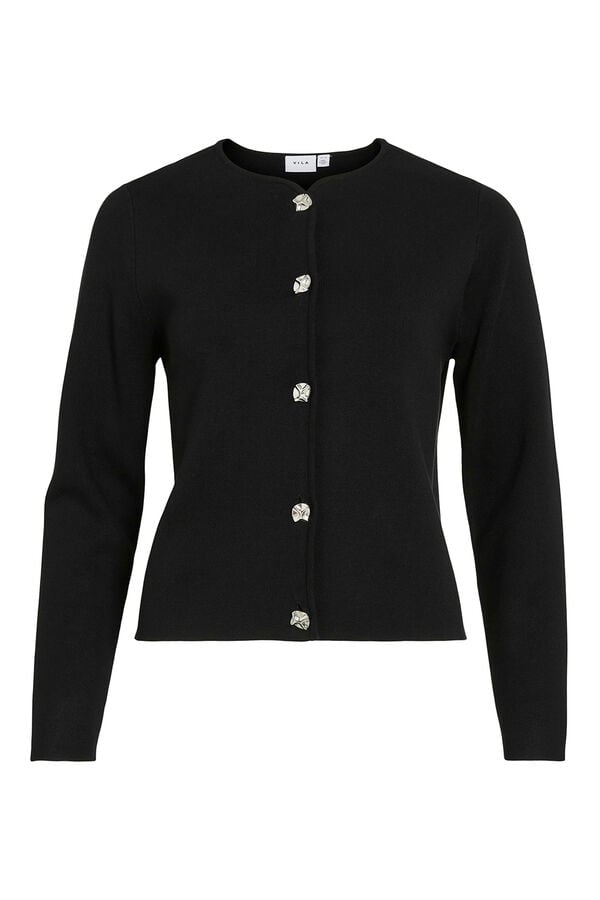 Vila Chaqueta de punto abotonado con viscosa Negro