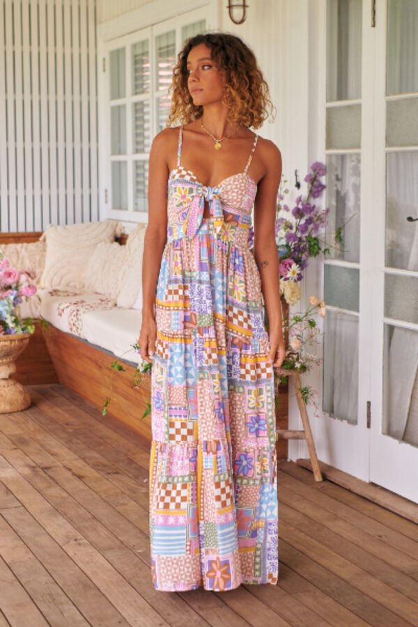 Jaase Vestido maxi Bambi estampado Sweet illusions Multicolorido