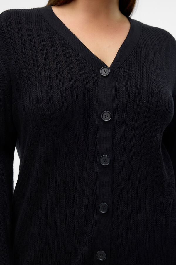 Vero Moda Curve Cardig&atilde; bico size com decote Preto