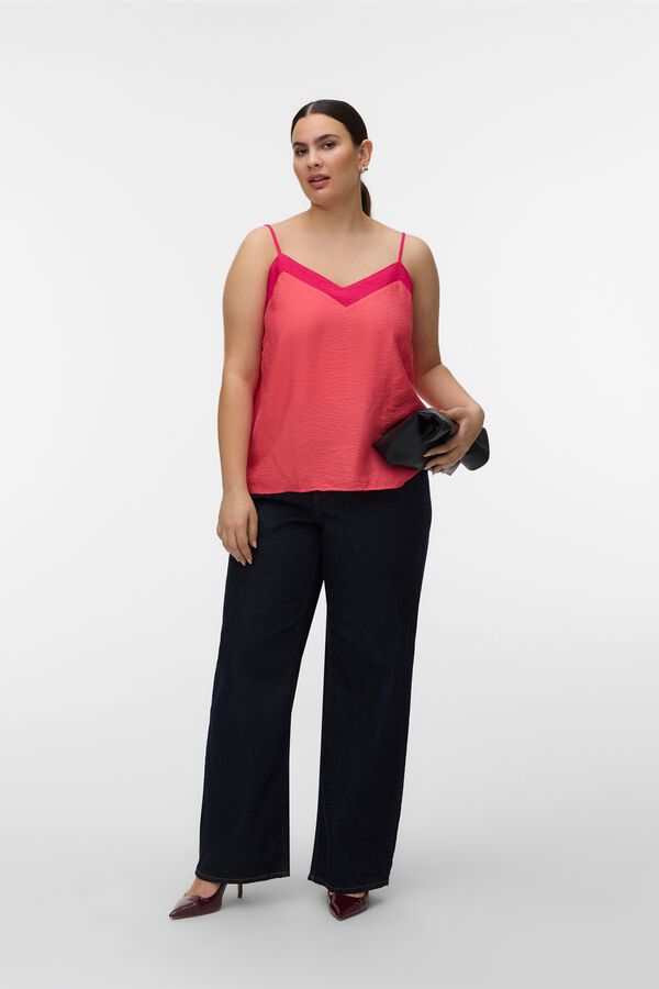 Vero Moda Curve Top de al&ccedil;as tamanho grande Vermelho