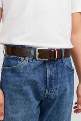 Jack & Jones Cintur&oacute;n piel Marr&oacute;n