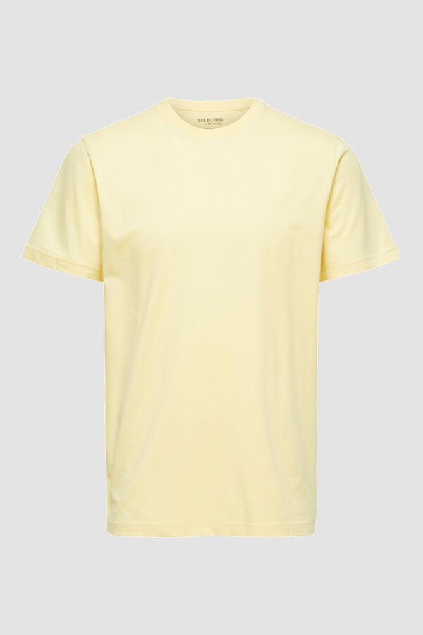 Cortefiel T-shirt 100% algodão orgânico Amarelo