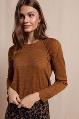 Slowlove Top com manga franzidas Dourado