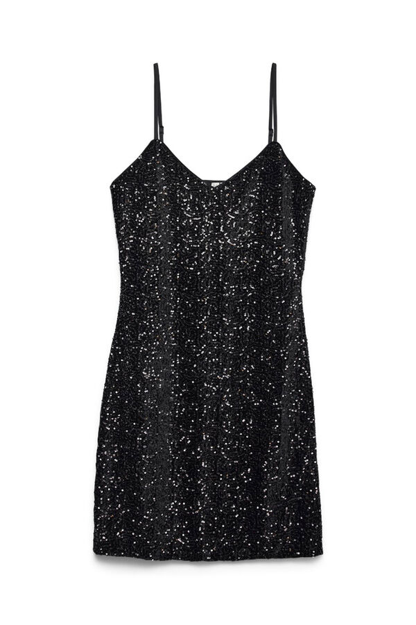Vero Moda Vestido de tirantes con lentejuelas Negro