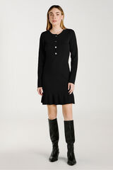 Vila Vestido de malha com viscose Preto