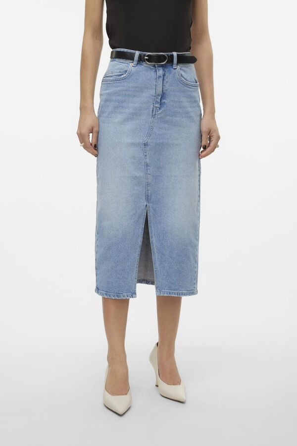 Vero Moda Falda vaquera midi Azul