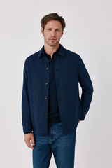 Cortefiel Sobrecamisa em malha navy Azul