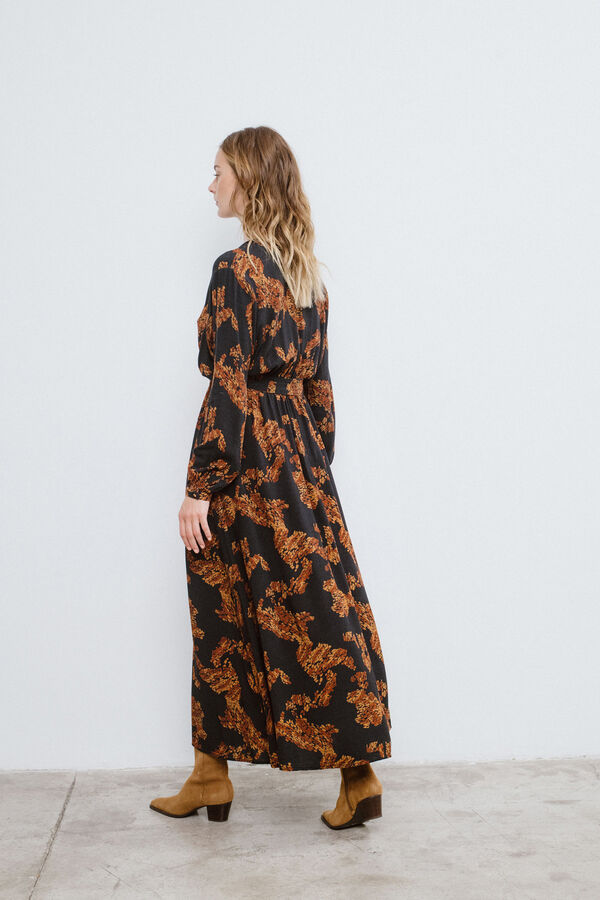 Vila Vestido largo estampado Negro