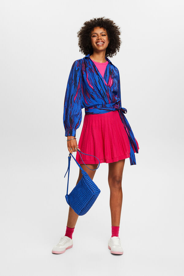 Esprit Blusa cruzada estampada con viscosa Multicolor