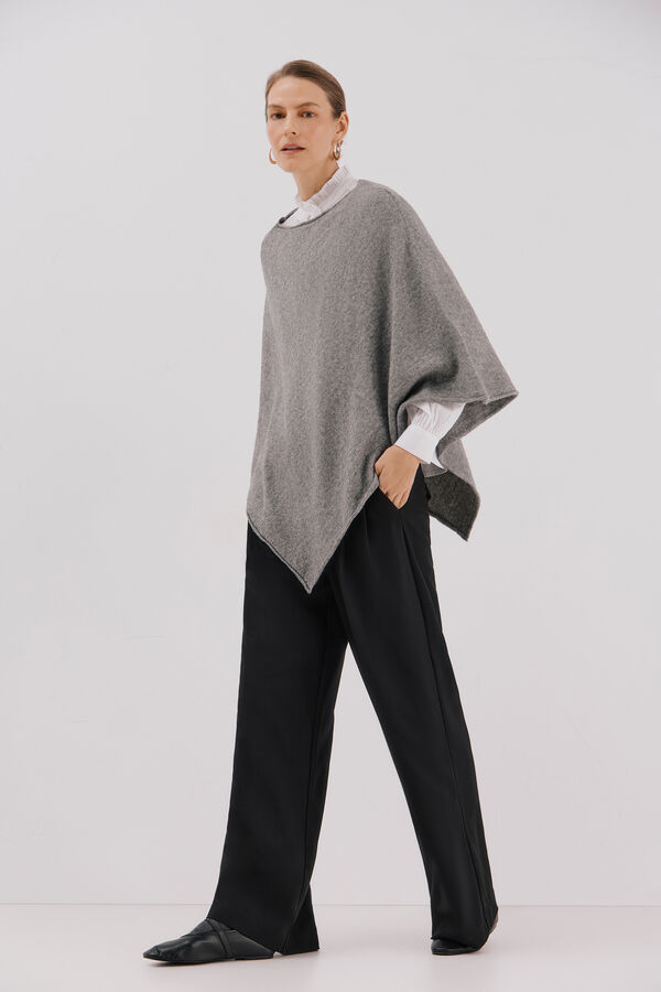 Cortefiel Poncho de toque suave Cinzento
