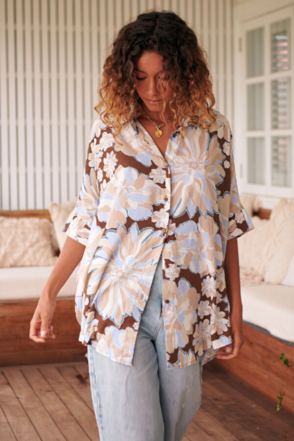 Jaase Camisa River estampado Calypso Tostado