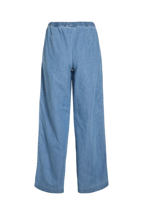 Vila Cal&ccedil;a em Lyocell com cintura el&aacute;stica Azul