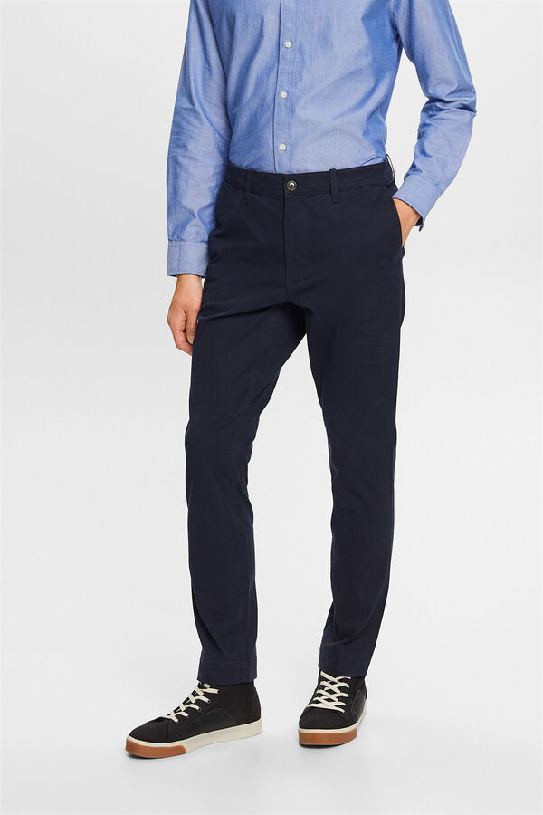 Esprit Pantalón chino básico slim fit Azul marino
