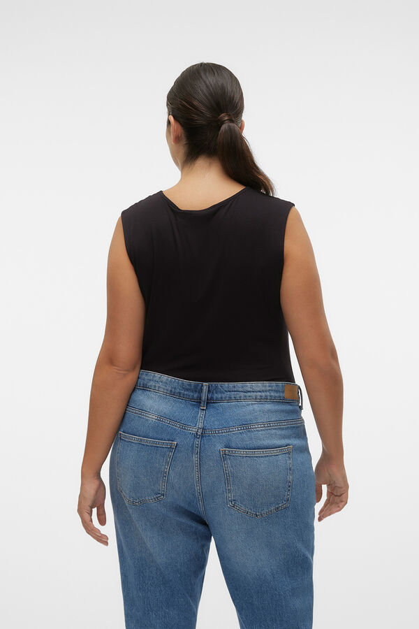 Vero Moda Curve Top sin mangas con encaje talla grande Negro