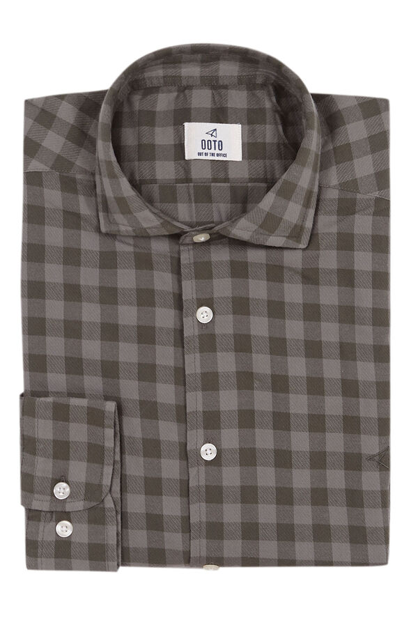 OOTO Camisa gola italiana slim Verde