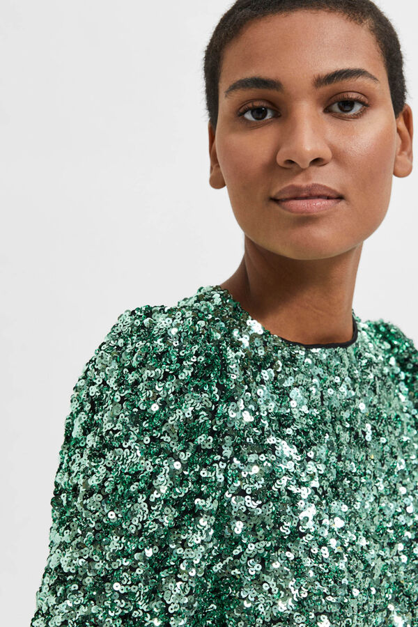 Selected Femme Vestido corto de fiesta con lentejuelas Verde