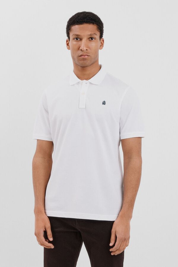 Cortefiel Polo b&aacute;sico piqu&eacute; Blanco