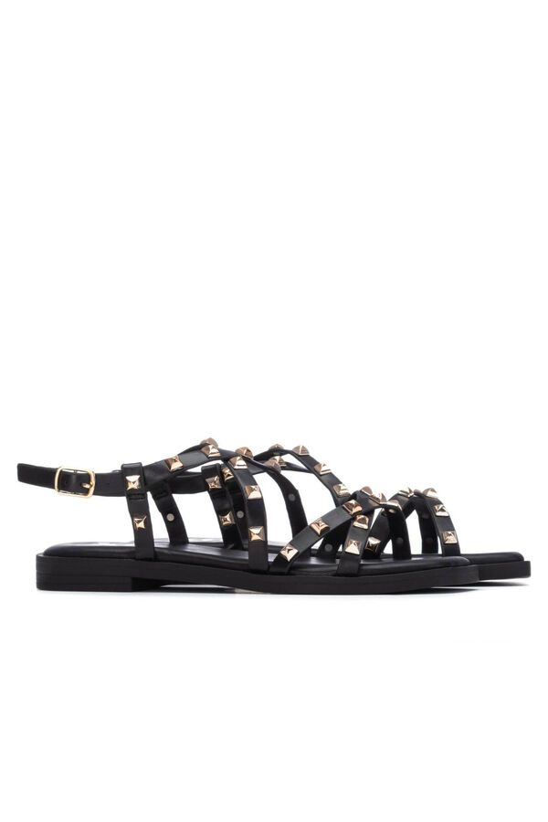 XTI Sandalia estilo romana con tachuelas Negro