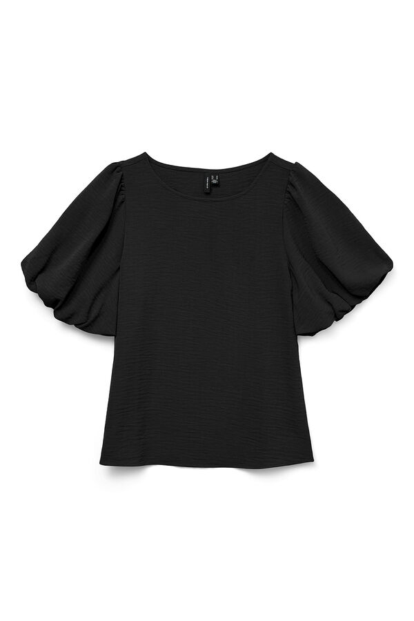Vero Moda T-shirt manga em bal&atilde;o Preto
