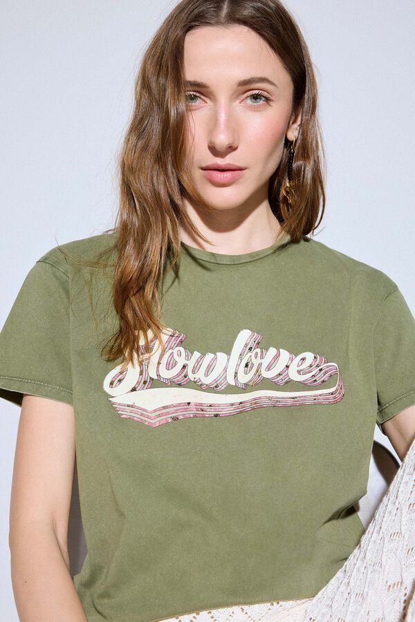 Slowlove Camiseta com logo slowlove Verde