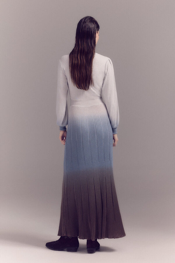 Slowlove Vestido lurex plisado Marfil