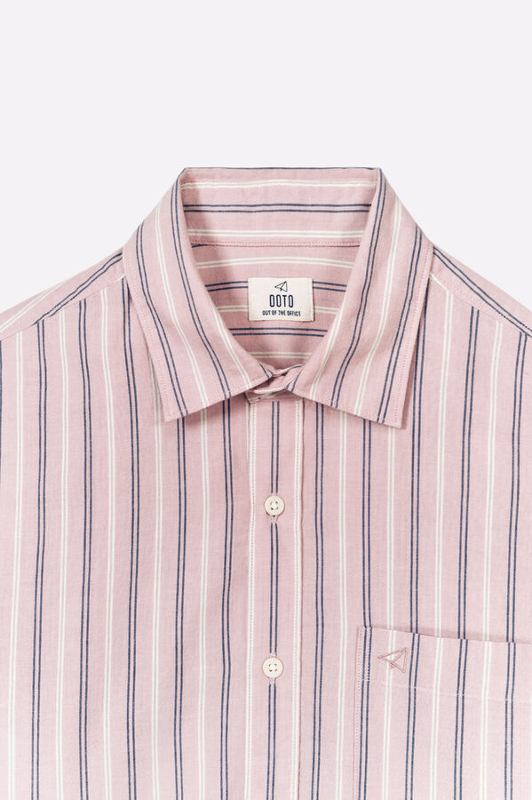 OOTO Camisa rayas relaxed fit Rosa