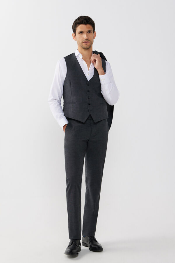 Cortefiel Colete cinzento slim Cinzento