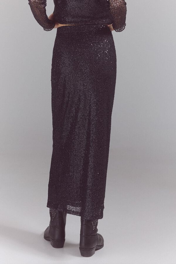 Slowlove Falda recta larga de fantas&iacute;a Negro