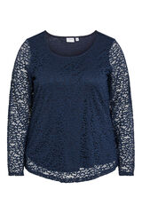 Evoked by Vila Blusa de renda de renda Azul
