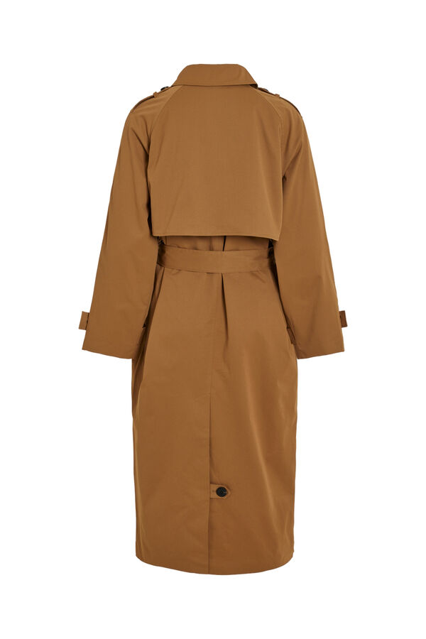 Vila Trench coat longo com n&oacute; Castanho