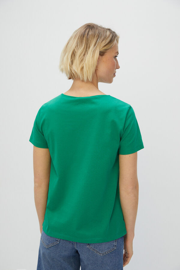 Cortefiel Camiseta estampado floral Estampado verde
