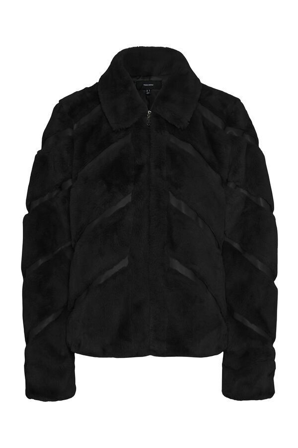 Vero Moda Abrigo corto efecto piel Negro