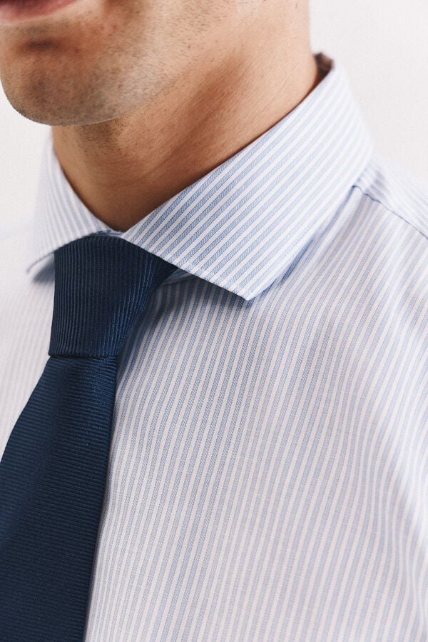 Cortefiel Camisa vestir otom&aacute;n slim fit f&aacute;cil plancha Azul