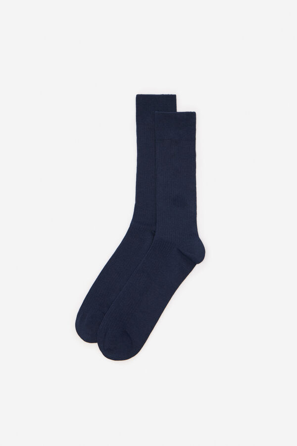 Cortefiel Calcetin liso con coolmax Azul marino