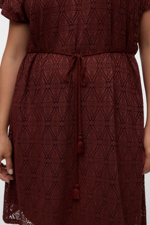 Vero Moda Curve Vestido curto gola em bico tamanho grande Castanho