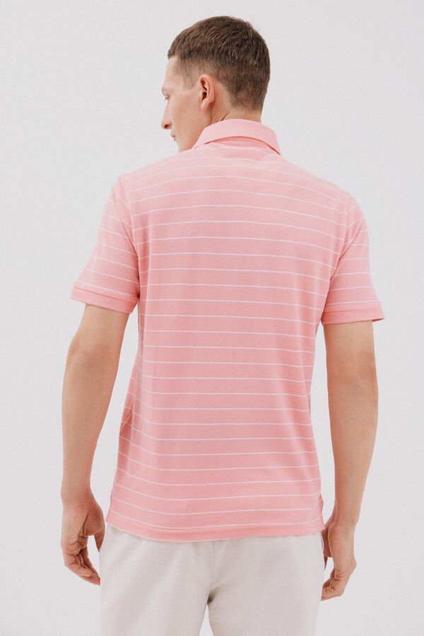 Cortefiel Polo piqu&eacute; rayas Coral