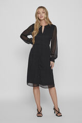 Vila Vestido gasa de manga larga Negro