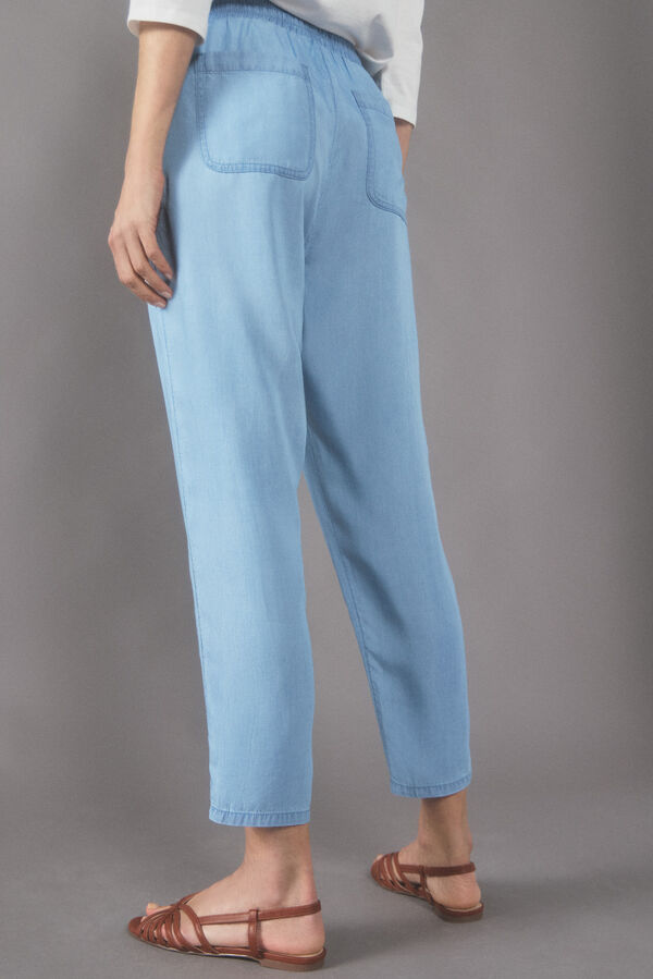 Cortefiel Pantal&oacute;n fluido 100% tencel Azul oscuro