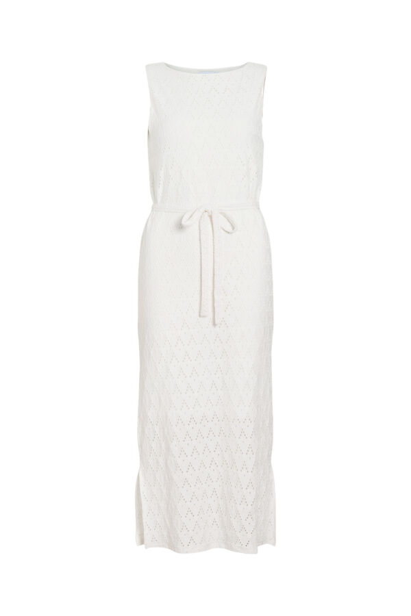 Vila Vestido midi con calados de algod&oacute;n Blanco