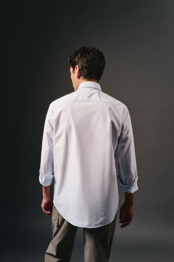 OOTO Camisa cuadros popel&iacute;n Azul