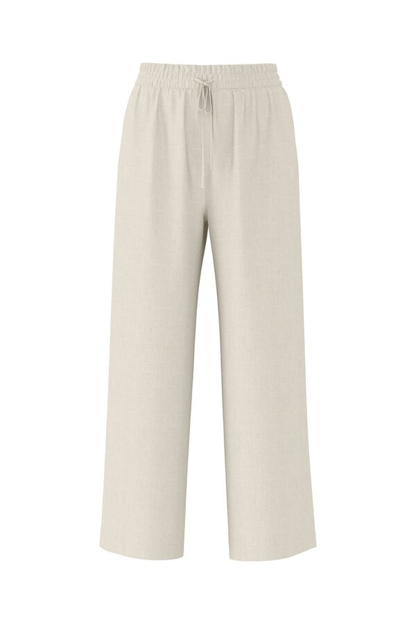 Selected Femme Pantalones de lino Regular Fit. Gris