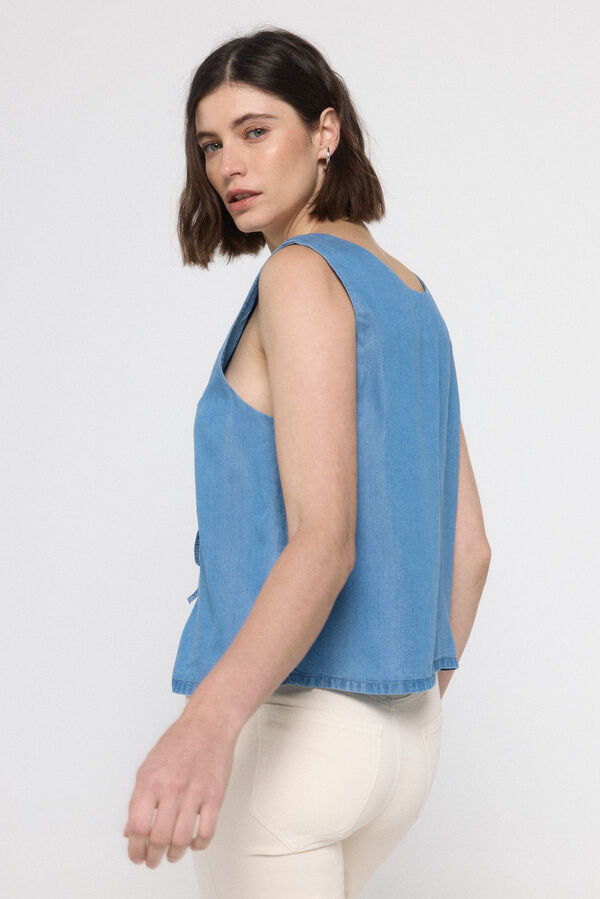 Vero Moda Top denim fluido Azul