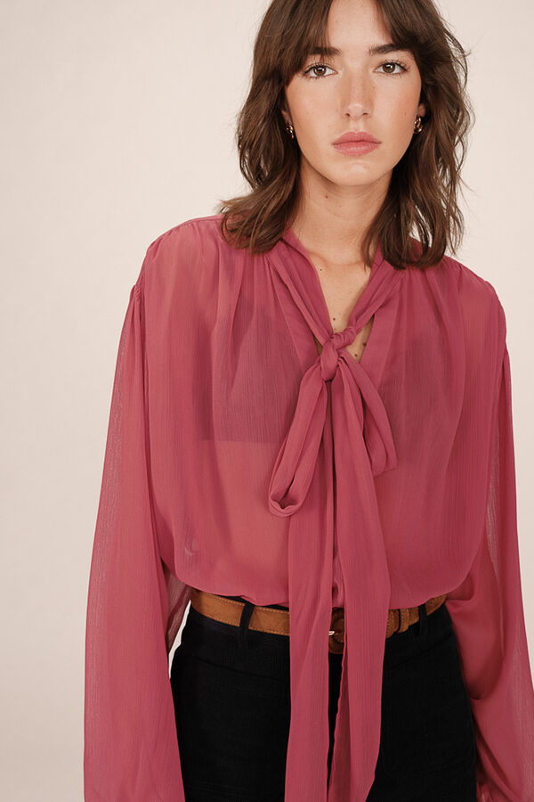 Grace & Mila Blusa fluida con lazada Rosa