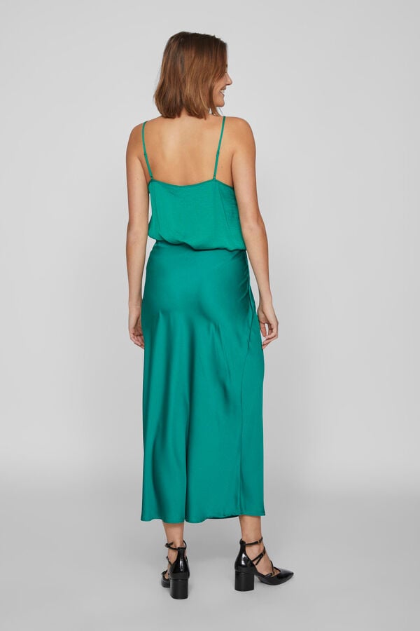 Vila Saia midi acetinada Verde