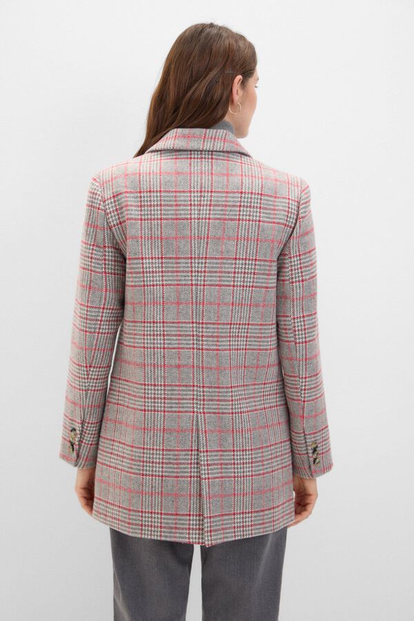 Cortefiel Americana levita cuadro Estampado rojo