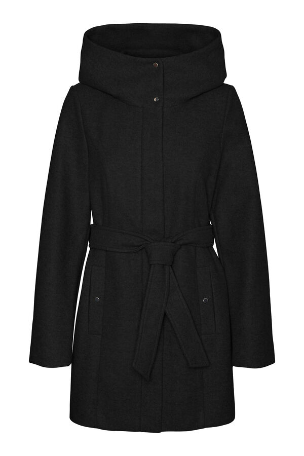 Vero Moda Sobretudo curto de tecido com capuz Preto