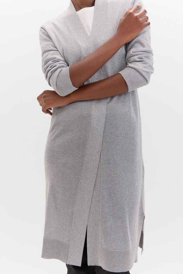 Cortefiel Chaqueta punto metalizado Gris