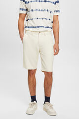 Esprit Bermuda lisa regular fit con lino Marfil