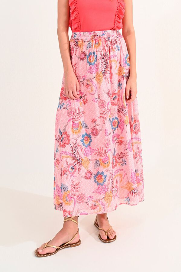 Molly Bracken Saia comprida com estampado e pregas Multicolorido