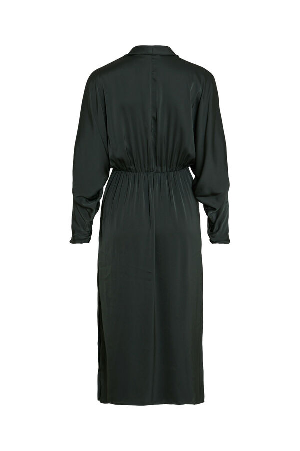 Vila Vestido midi satinado Verde